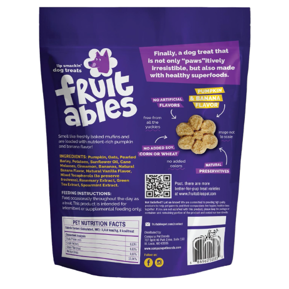Fruitables Pumpkin & Banana Dog Treats (12oz)