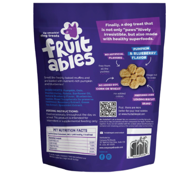 Fruitables Pumpkin & Blueberry Dog Treats (12oz)