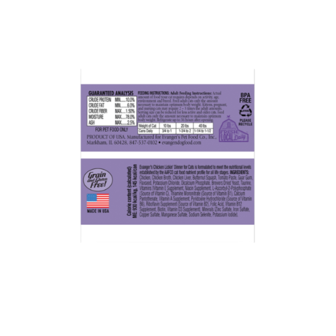 Evanger's Chicken Lickin'  Canned Food