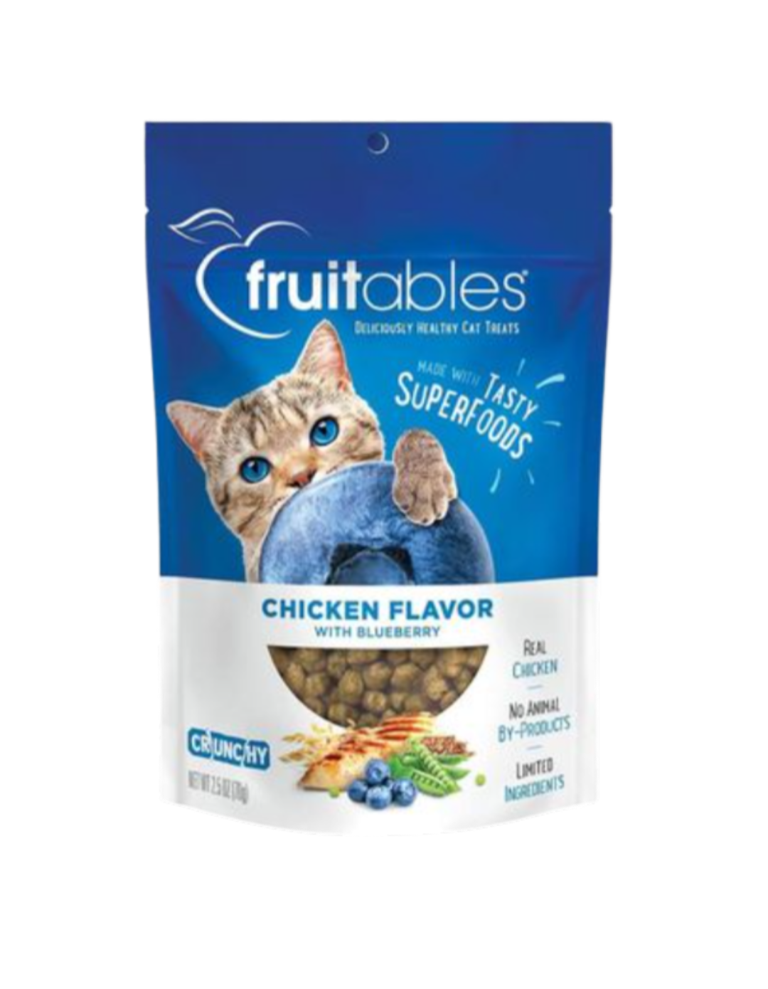 Fruitables Chicken & Blueberry Flavor Crunchy Cat Treats (2.5oz)