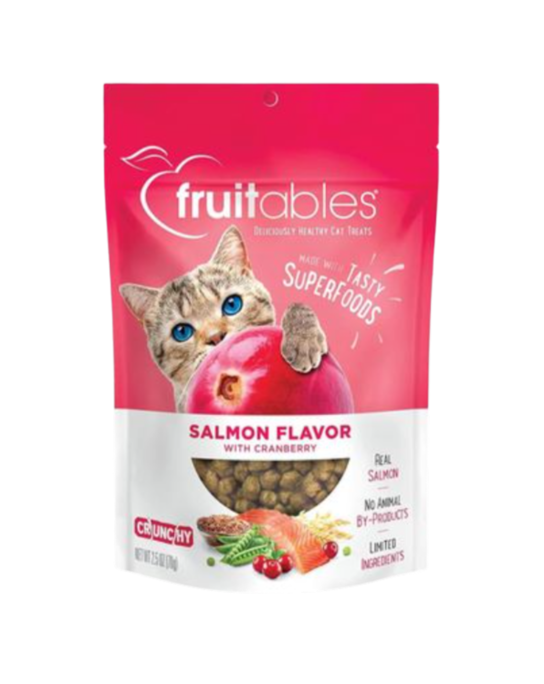 Fruitables Salmon & Cranberry Flavor Crunchy Cat Treats (2.5oz)