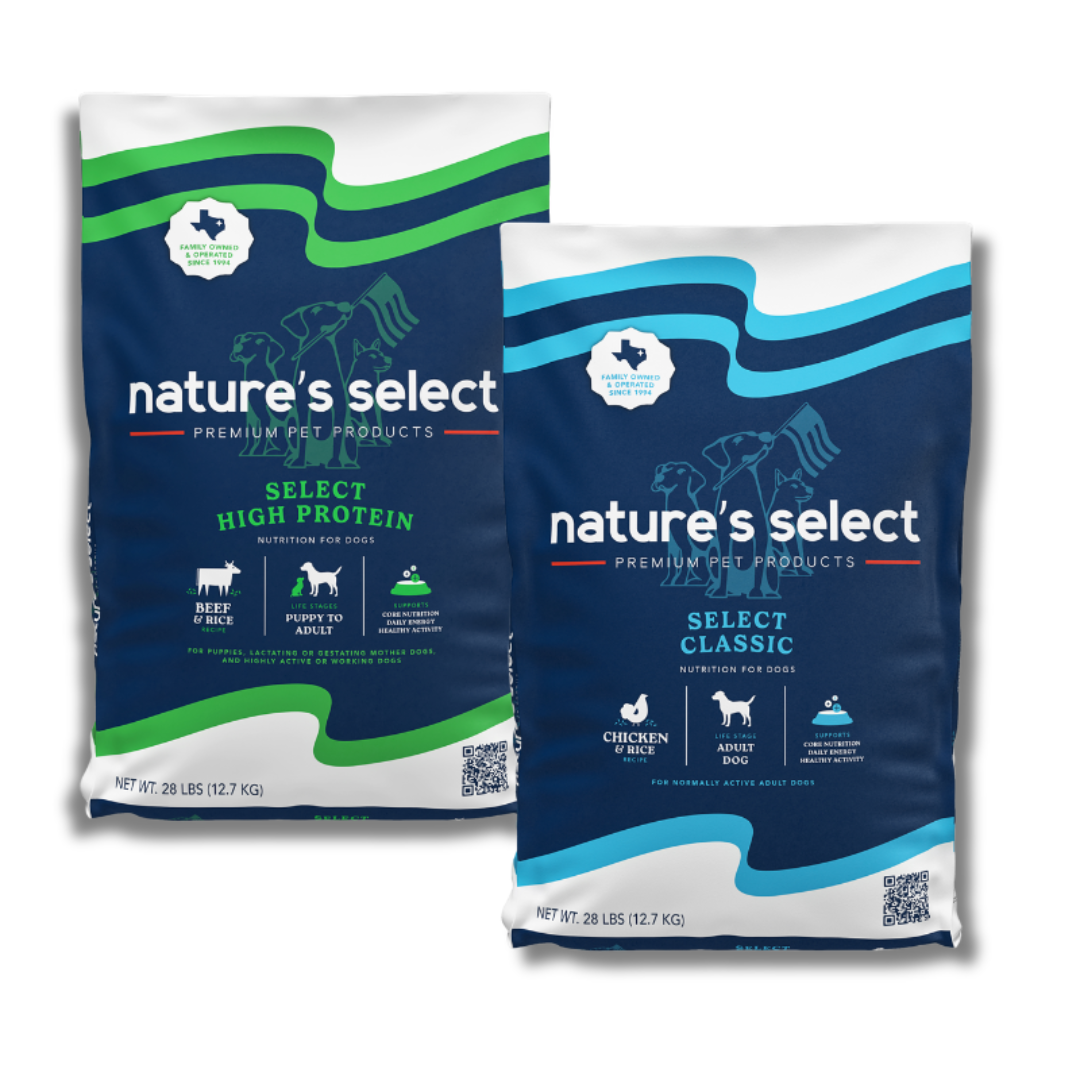 Premium Dog Food Bundle: Classic & High Protein Recipes (56 lbs Total - 2 Bags)